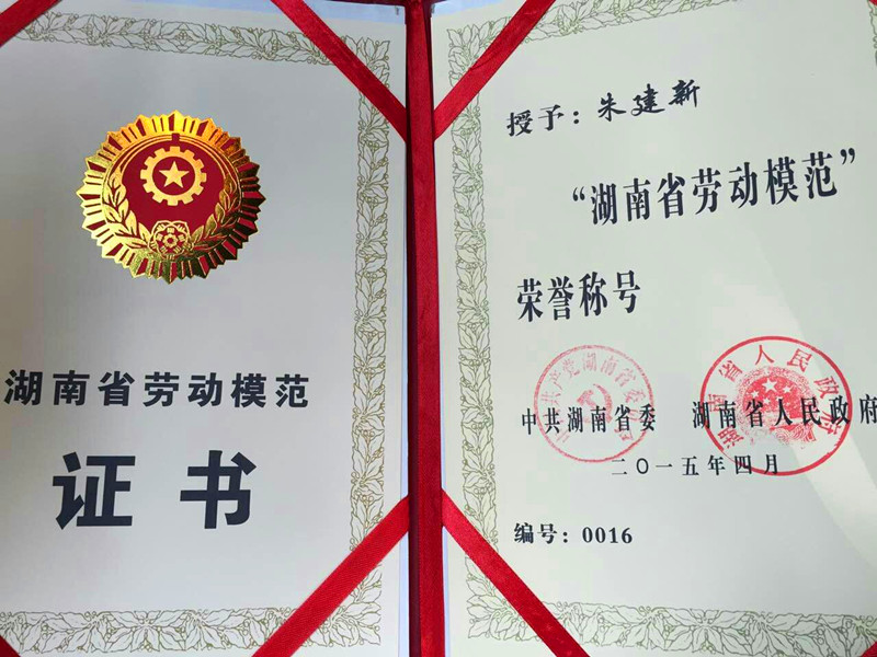 九游体育(中国)官方网站智能朱建新荣获湖南省劳动模范荣誉称号