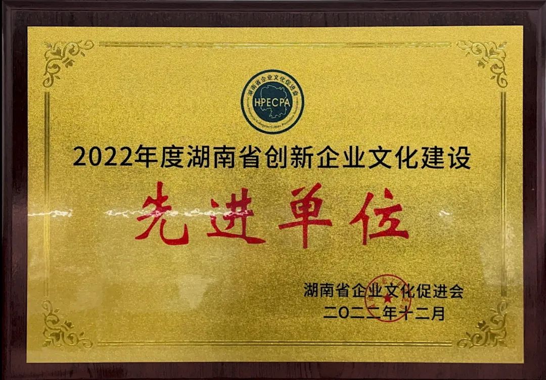 九游体育(中国)官方网站智能荣获2022年度“湖南省创新企业文化建设先进单位”称号