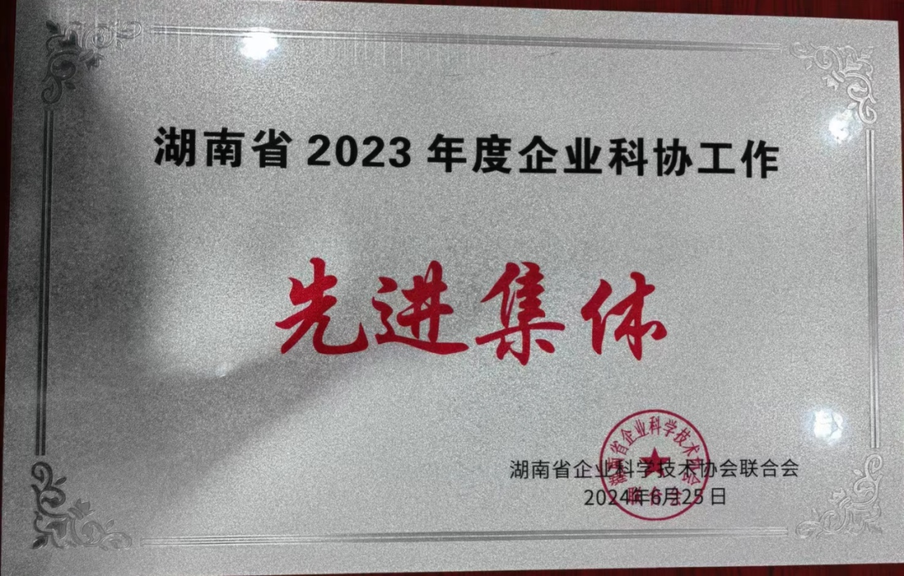 九游体育(中国)官方网站智能科协荣获湖南省2023年度“企业科协工作先进集体”